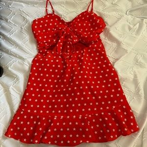 Red Star Patterned Dress